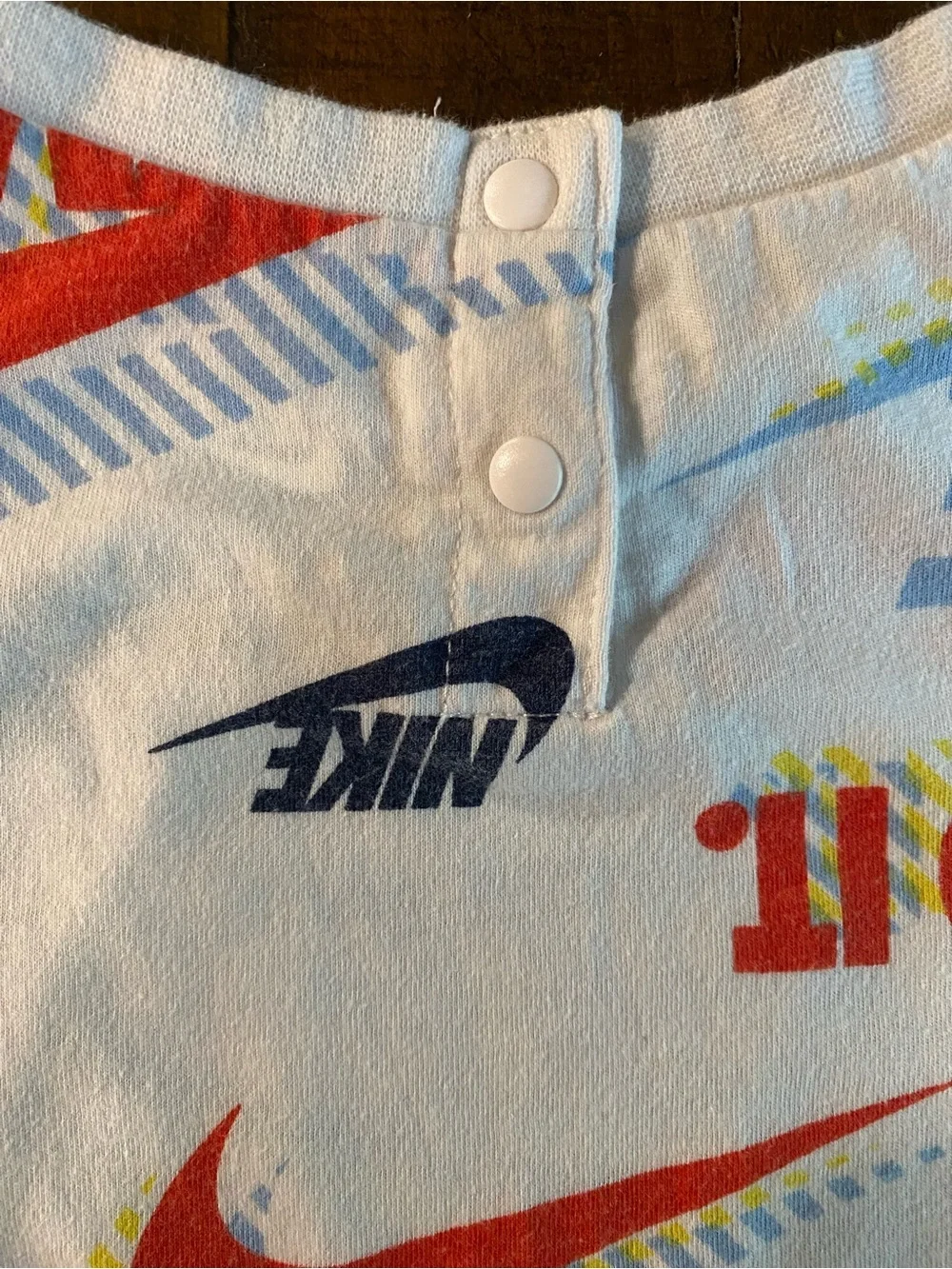 Nike White Multicolor Logo Print Toddler One-Piece